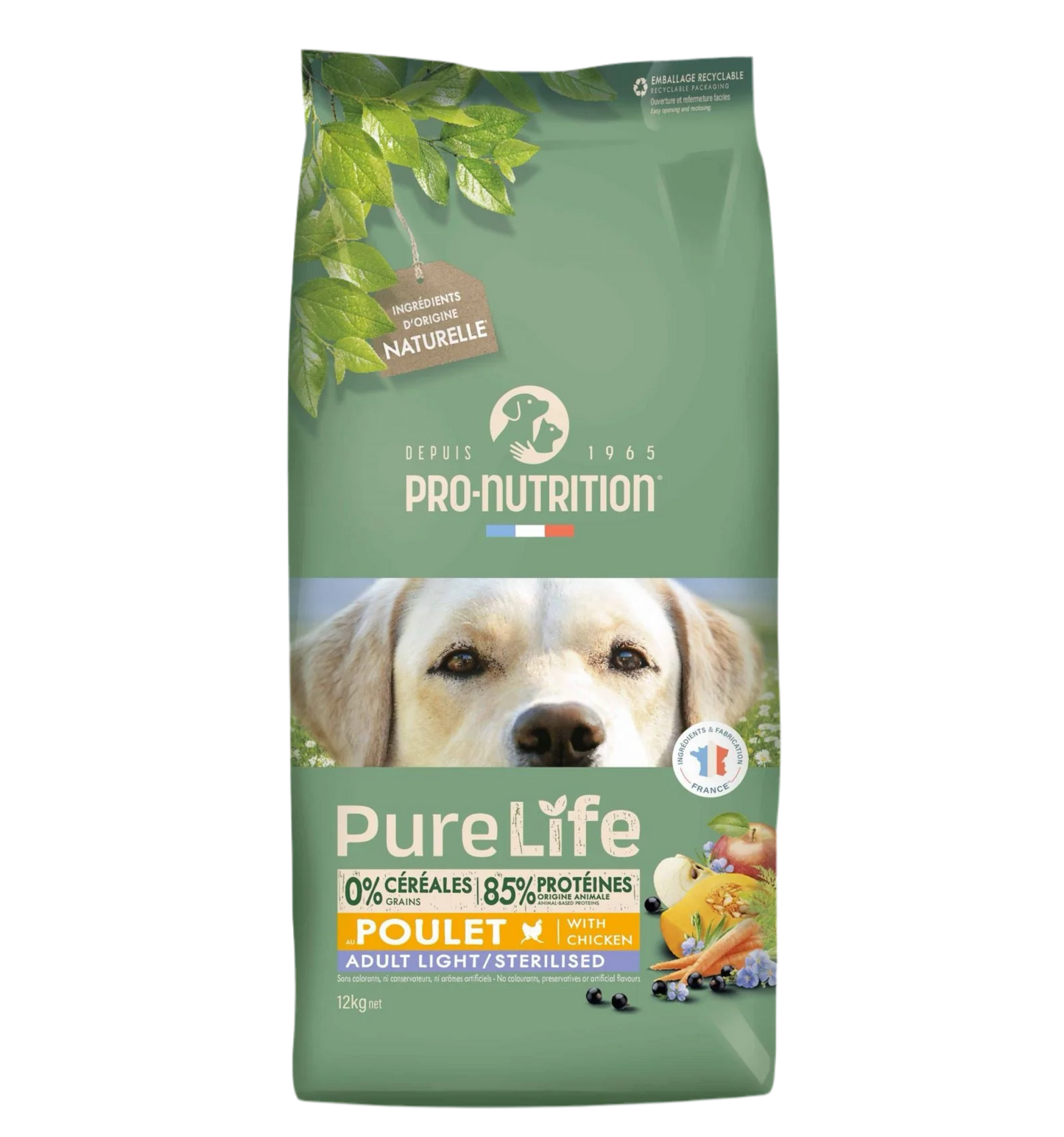 Pure Life - суха храна за кастрирани кучета и контрол на теглото - 12 кг.