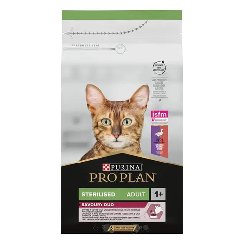 Purina Pro Plan Sterilized - Суха храна за кастрирани котки с патица и дроб