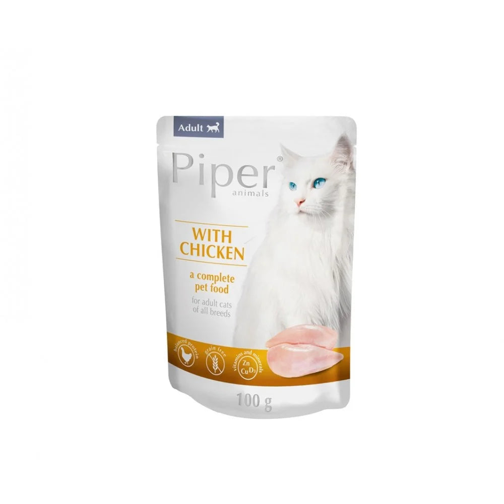 Piper Cat Chicken - пауч за котки с пиле - 6 броя х 100 гр.