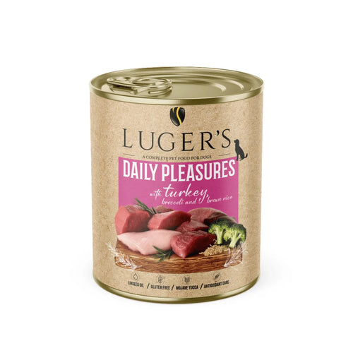 Luger`s Dog - консервирана храна за кучета с пуйка и броколи - 6 броя x 800 гр.