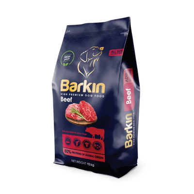 Barkin High Premium - суха храна за кучета с говеждо - 15 кг.