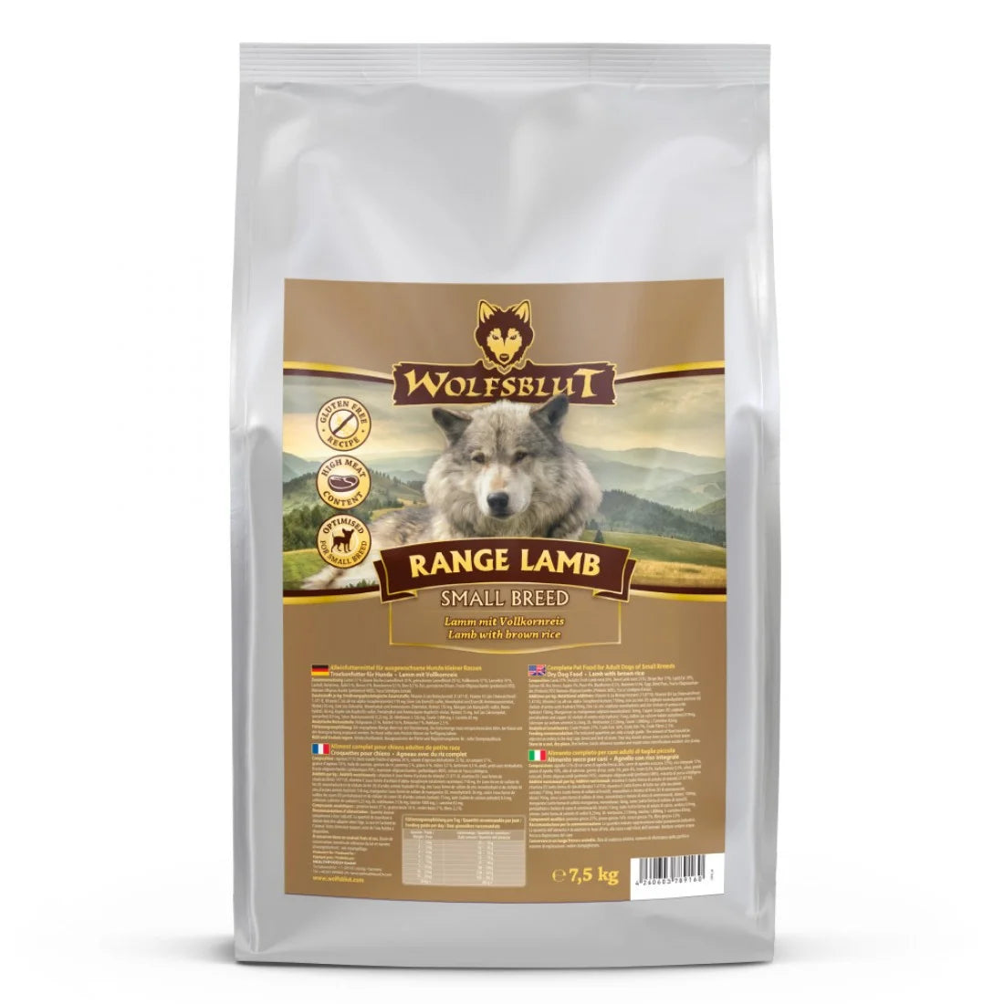 Wolfsblut - суха храна за кучета от дребни породи с агнешко и ориз - 7.5 кг.