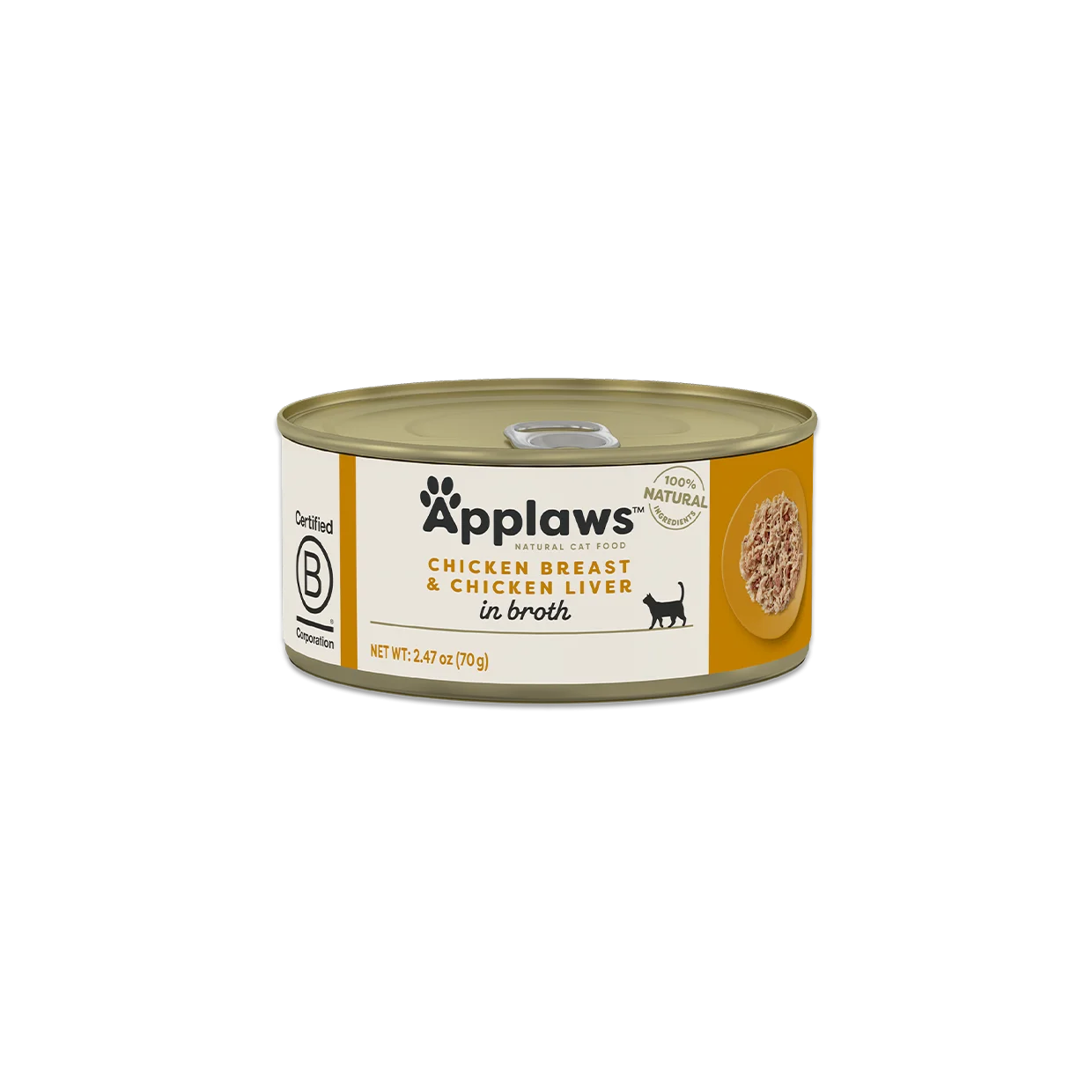 Applaws - консервирана храна за котки с пилешко филе и дробчета - 6 броя х 70 гр.