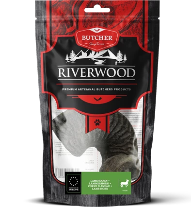 Riverwood - сушени лакомства за кучета агнешки рог - 100 гр.