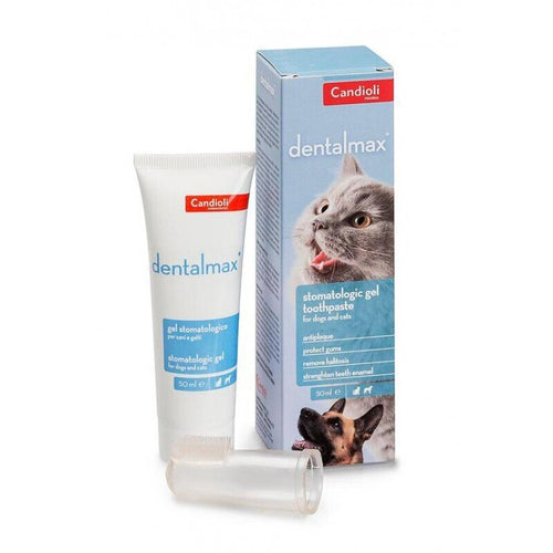 Candioli Dental Max - Латексова четка и стоматологичен гел за кучета и котки - 50 мл.