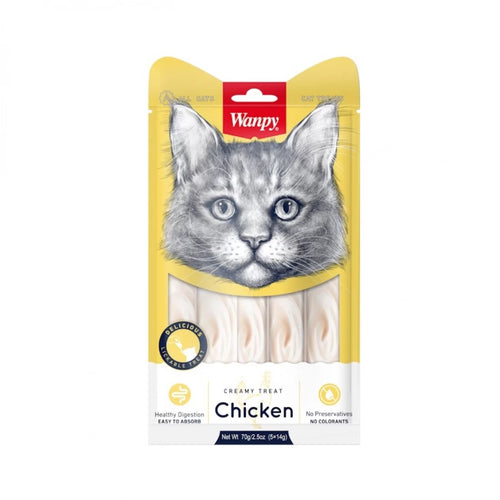 Wanpy - кремообразно лакомство за котки с пиле - 70 гр.