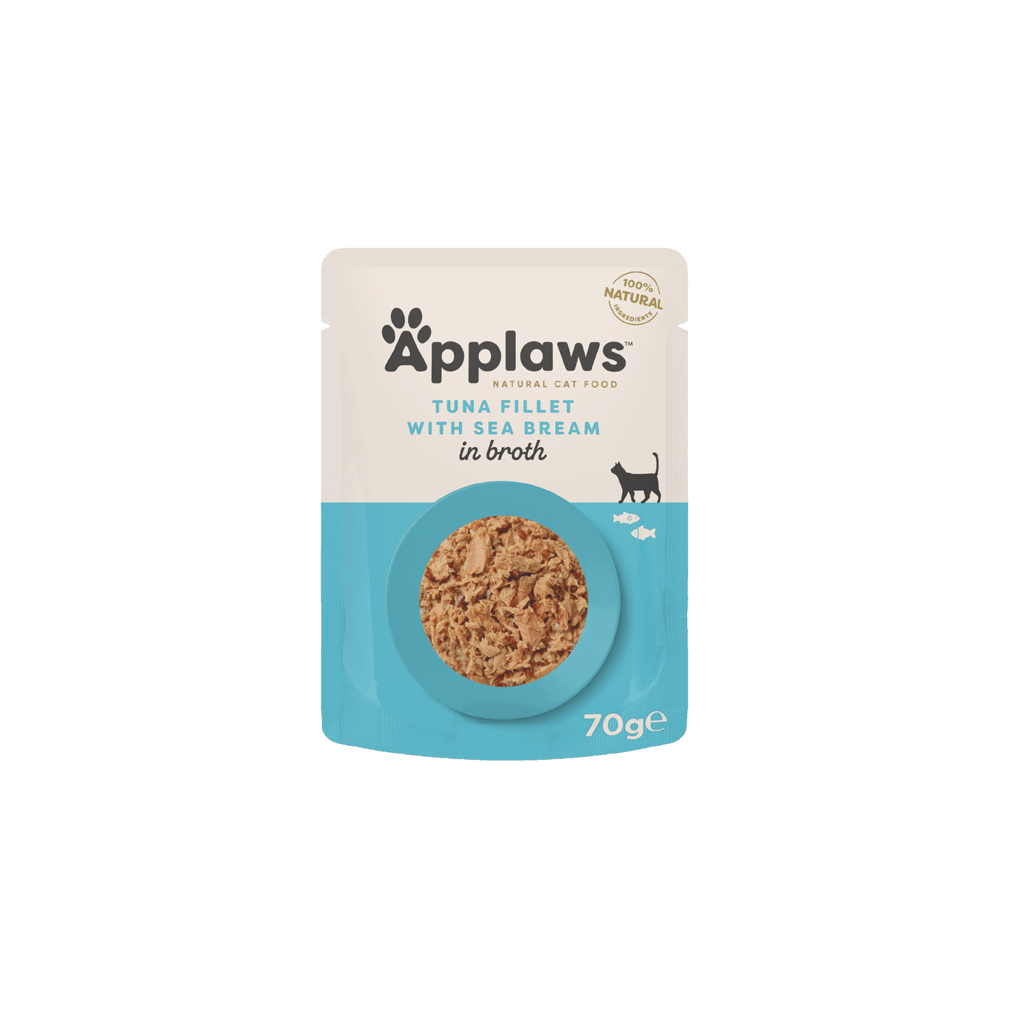 Applaws - пауч за котки с риба тон и ципура в бульон - 6 броя х 70 гр.