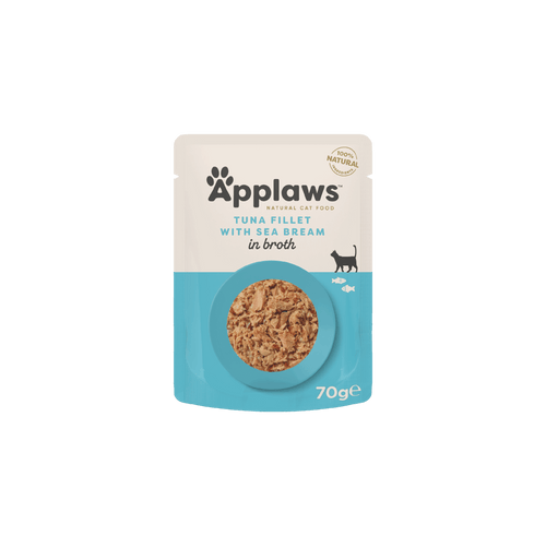 Applaws - пауч за котки с риба тон и ципура в бульон - 6 броя х 70 гр.