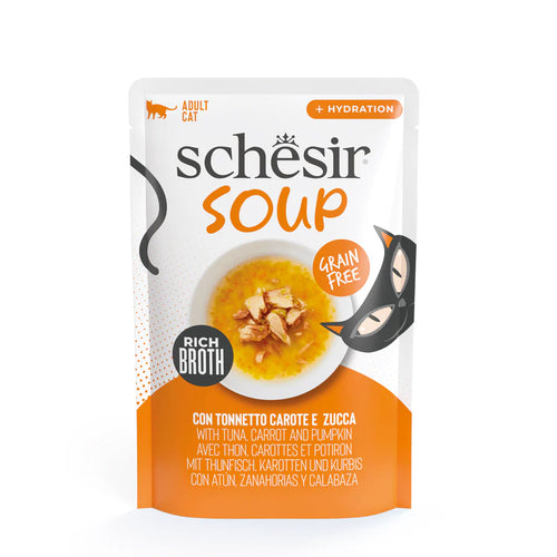 Schesir Soup - супа за котки с риба тон и тиква - 6 броя х 85 гр.