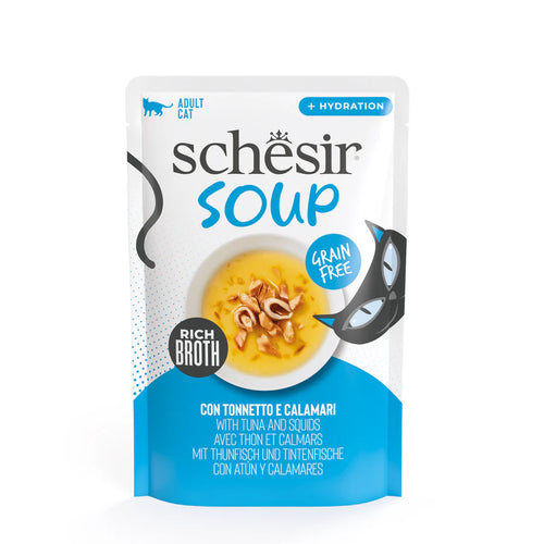 Schesir Soup - супа за котки с риба тон и калмари - 6 броя х 85 гр.