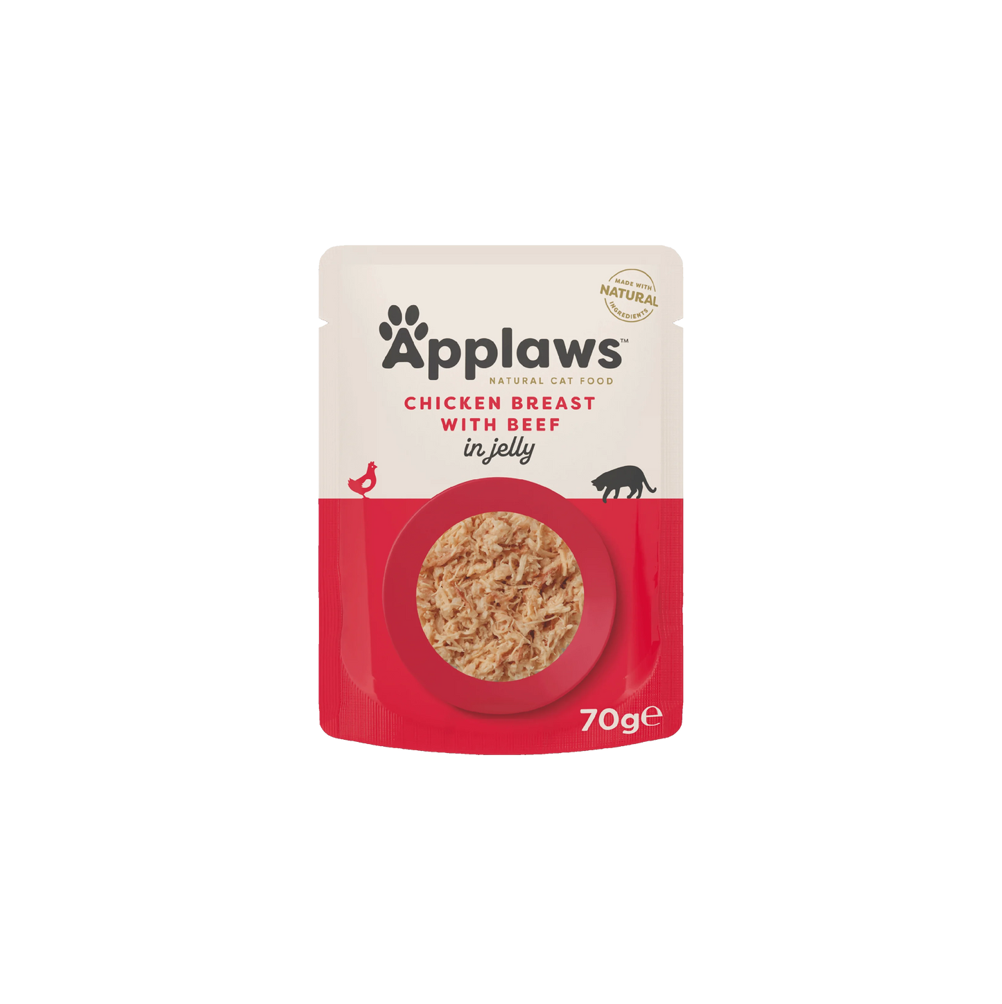 Applaws - пауч за котки с пиле и телешко в желе - 6 броя х 70 гр.