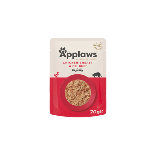 Applaws - пауч за котки с пиле и телешко в желе - 6 броя х 70 гр.