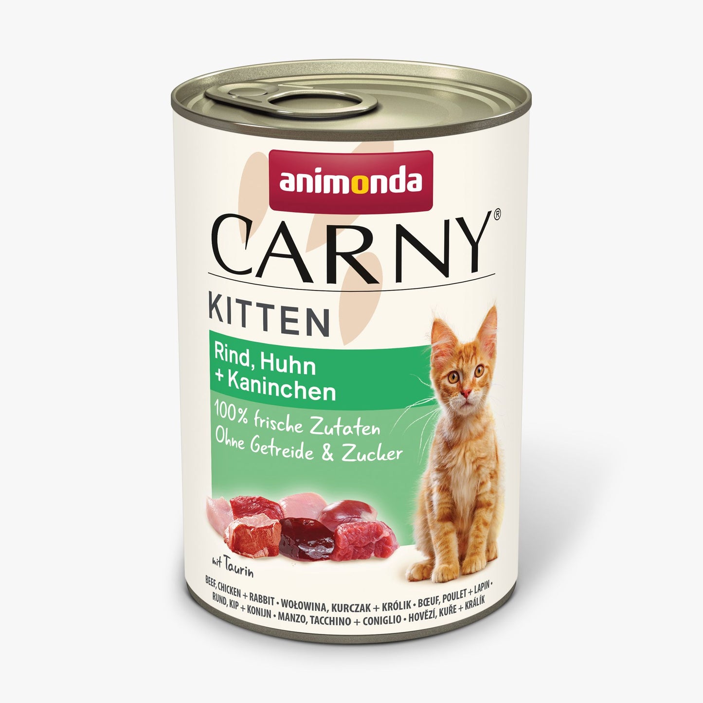 Carny Kitten - консервирана храна за подрастващи котки говеждо, пиле и заек - 6 броя х 400 гр.