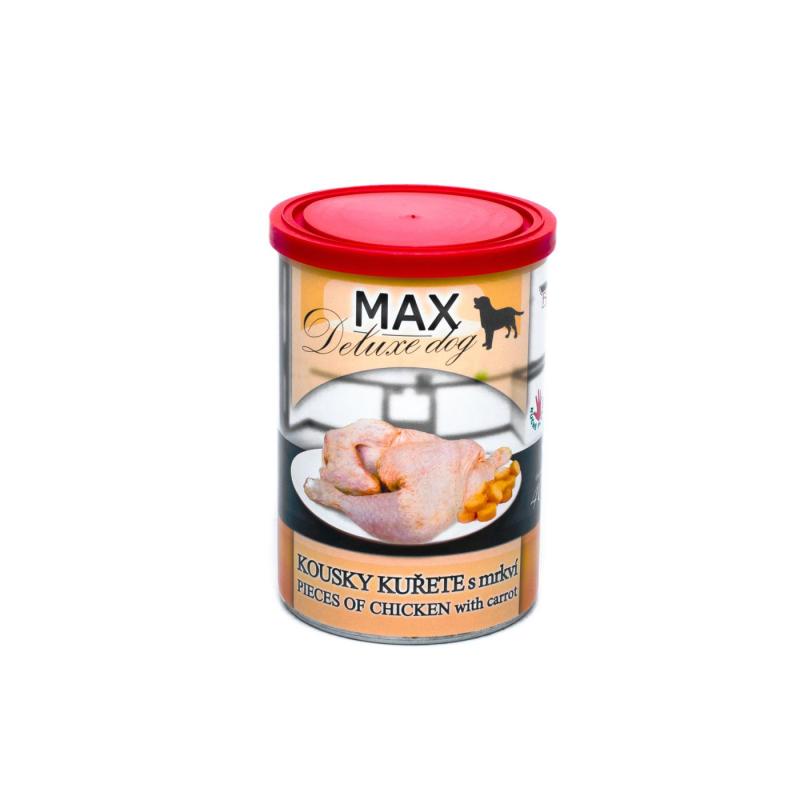 Max – консервирана храна за кучета с пилешки парчета и моркови - 8 броя x 400 гр.