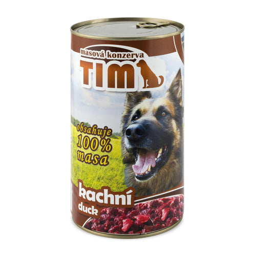TIM – консервирана храна за кучета с патица - 8 броя x 1.200 кг.