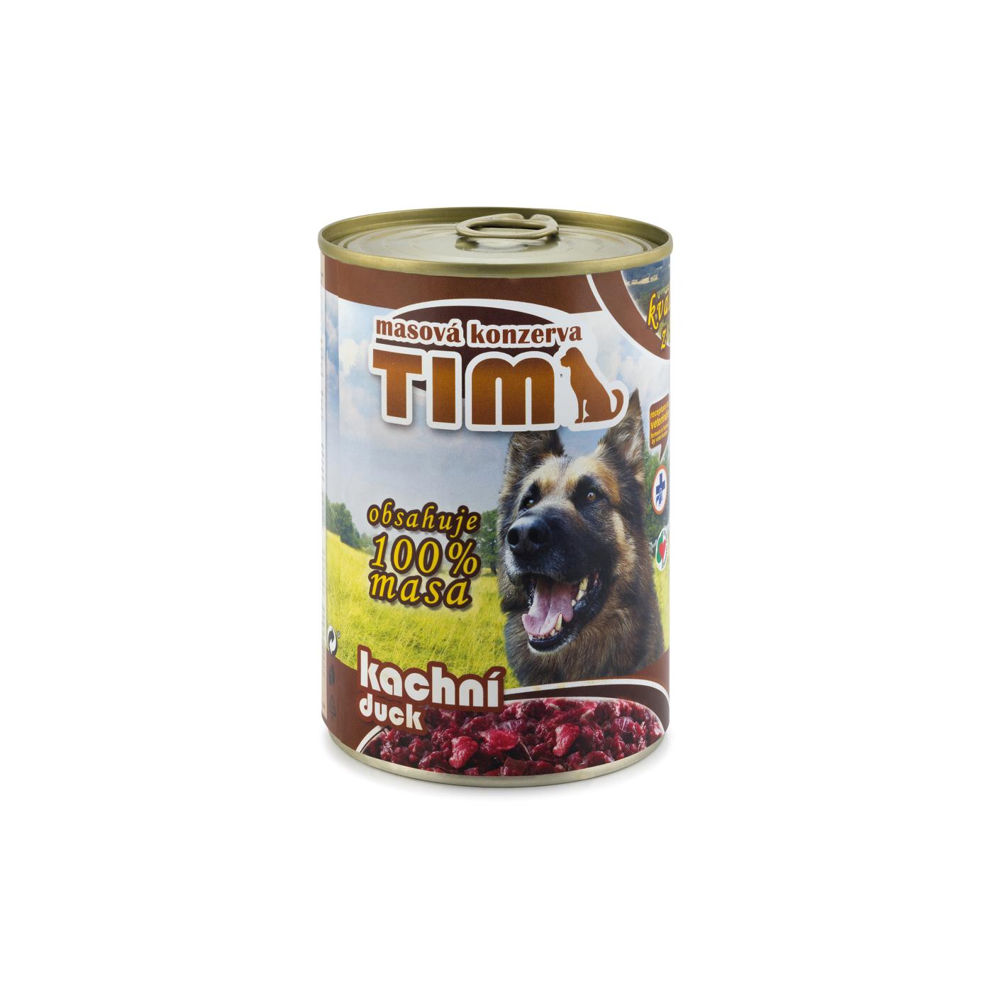 Tim – консервирана храна за кучета с патешко - 8 броя x 400 гр.