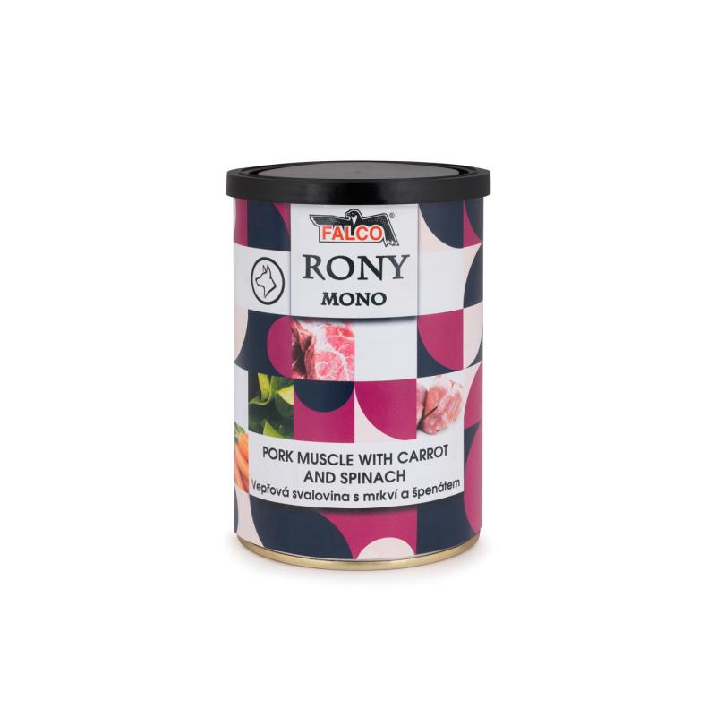 Rony Mono - консервирана храна за кучета със свинско - 8 броя x 400 гр.