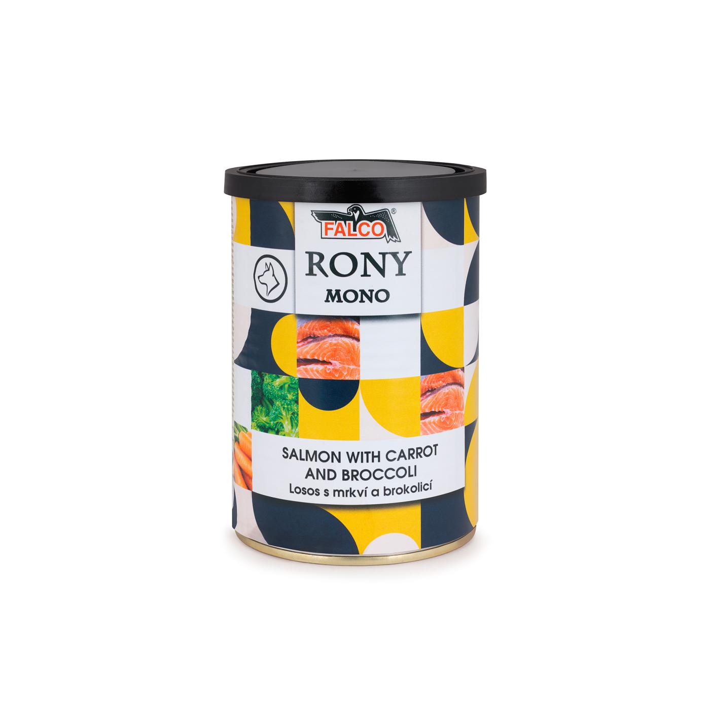 Rony Mono - консервирана храна за кучета със сьомга - 8 броя x 400 гр.