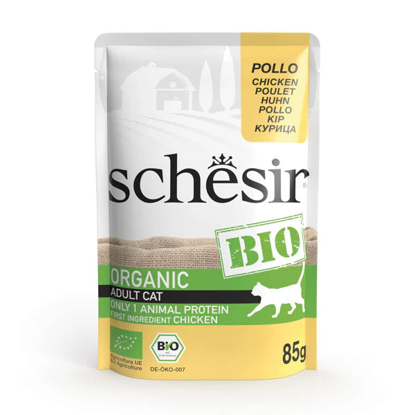 Schesir Bio - пауч за котки с пилешко - 6 броя х 85 гр.