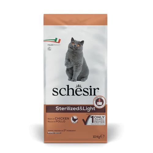 SCHESIR - суха храна за кастрирани котки с пиле - 10 кг.