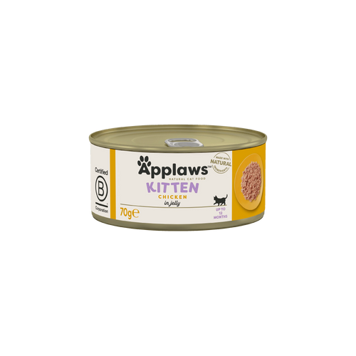Applaws Kitten- консервирана храна за подрастващи котки с пилешко филе в желе - 6 броя х 70 гр.