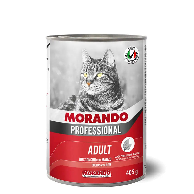 Morando - консервирана храна за котки с говеждо - 6 броя х 405 гр.