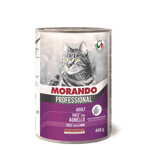 Morando - консервирана храна за котки с агне - 6 броя х 400 гр.