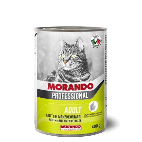 Morando - консервирана храна за котки с говеждо и зеленчуци - 6 броя х 400 гр.