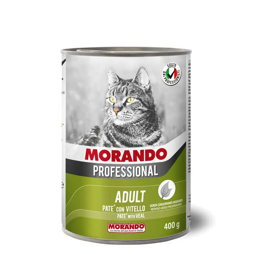 Morando - консервирана храна за котки с телешко - 6 броя х 400 гр.