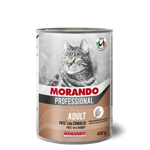 Morando - консервирана храна за котки със заек - 6 броя х 400 гр.
