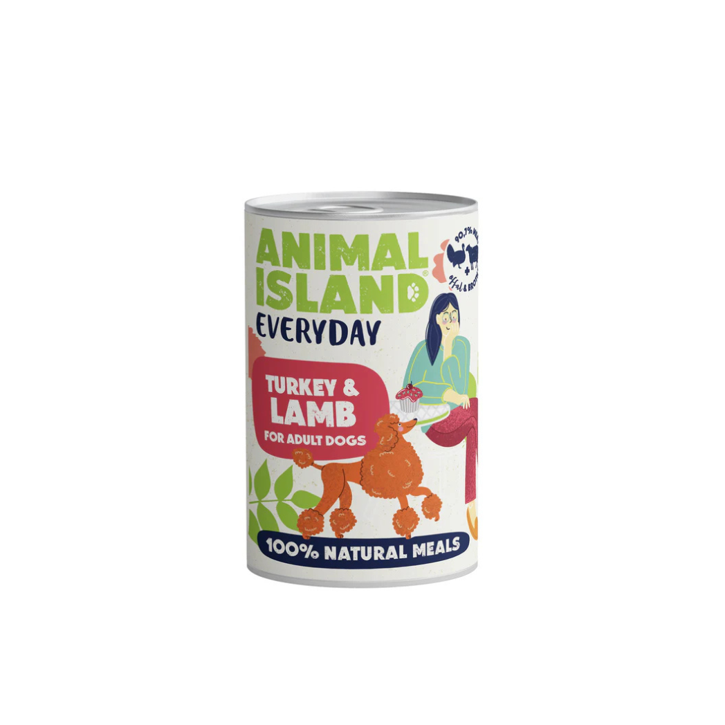 Animal Island – консервирана храна за кучета с пуешко и агнешко - 6 броя x 400 гр.