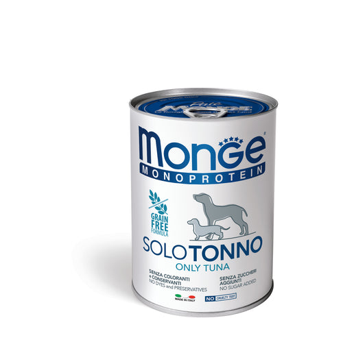 Monge Monoprotein - консервирана храна за кучета с риба тон - 6 броя x 400 гр.