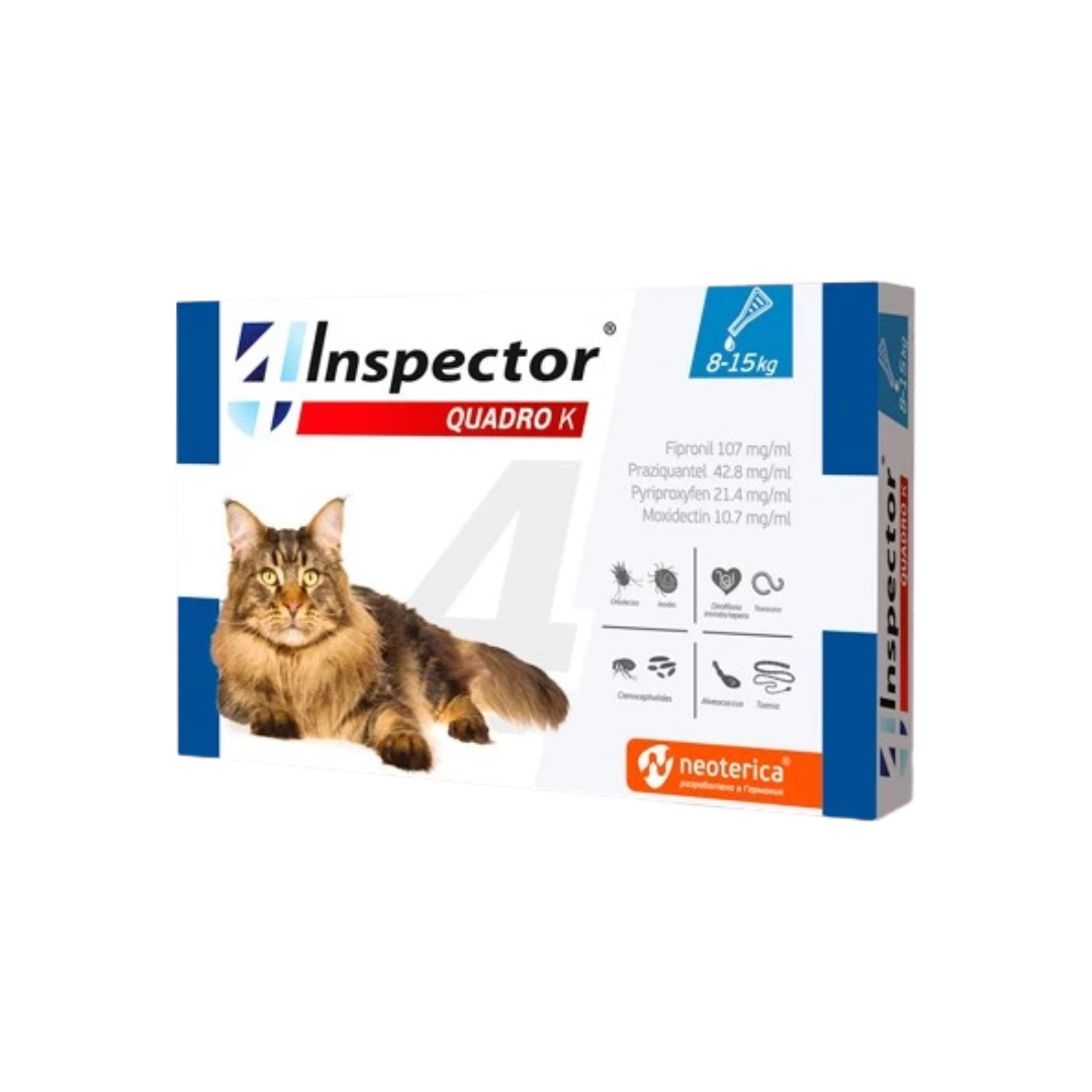 Inspector - Противопаразитна пипета за котки от 8 кг. до 15 кг. - 1 брой в опаковка