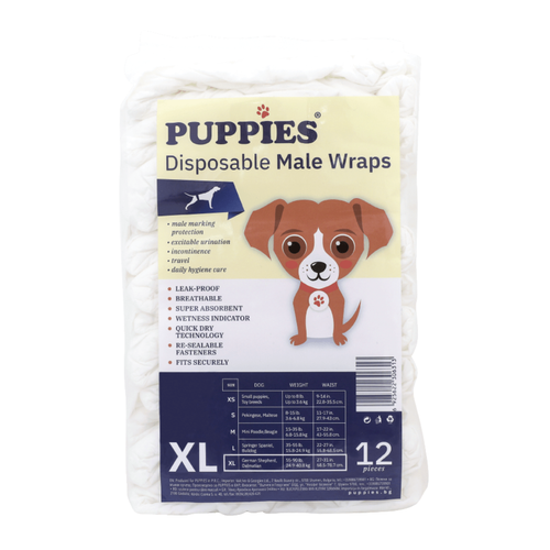 Puppies - памперси за мъжки кучета - 12 броя в опаковка