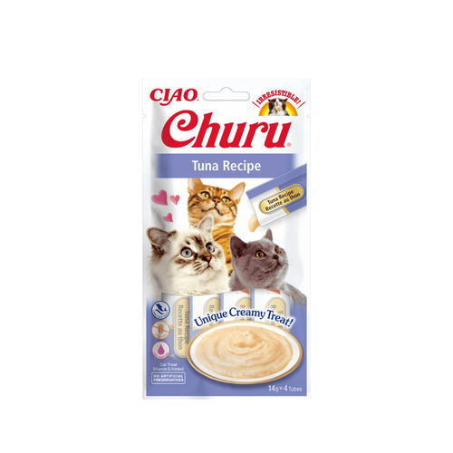 Inaba Churu Puree - Лакомство за котки с риба тон - 4 броя в опаковка х 14 гр.