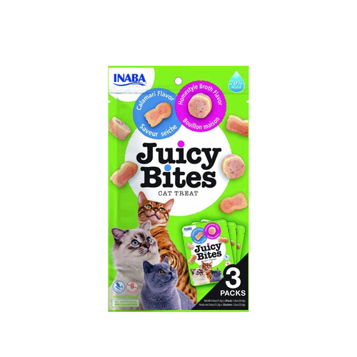 Inaba Juicy Bites - лакомство за котки с калмари и домашен бульон - 3 броя в опаковка х 11.3 гр.