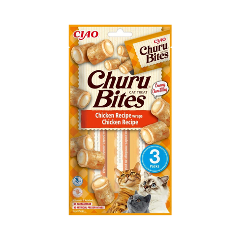 Inaba Churu Bites - лакомство за котки с пиле - 3 броя в опаковка х 10 гр.