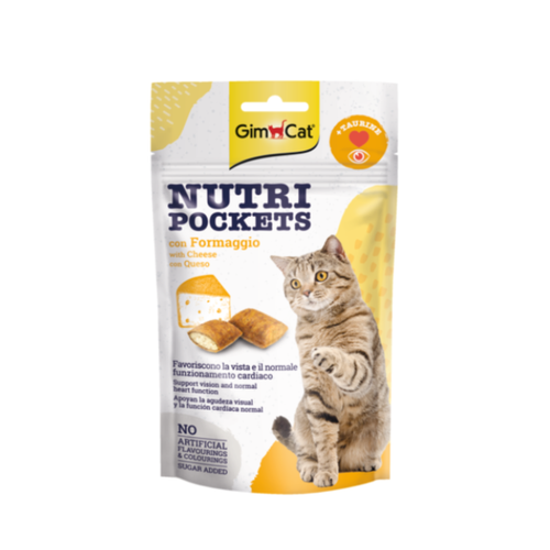 GimCat Nutri Pockets - Лакомство за котки със сирене и таурин - 60 гр.