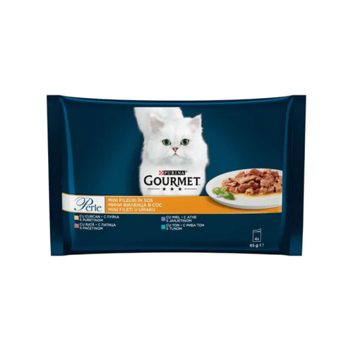 Purina Gourmet Perle - пауч за котки с патица, агне, пуйка и риба тон - 6 броя х 4х85 гр.
