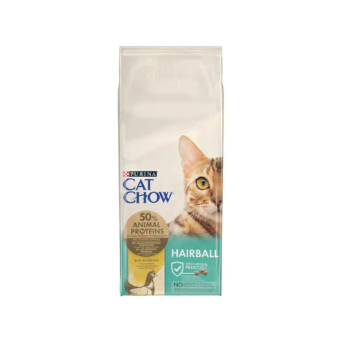 Purina Cat Chow - суха храна за котки против космени топки с пиле - 15 кг.