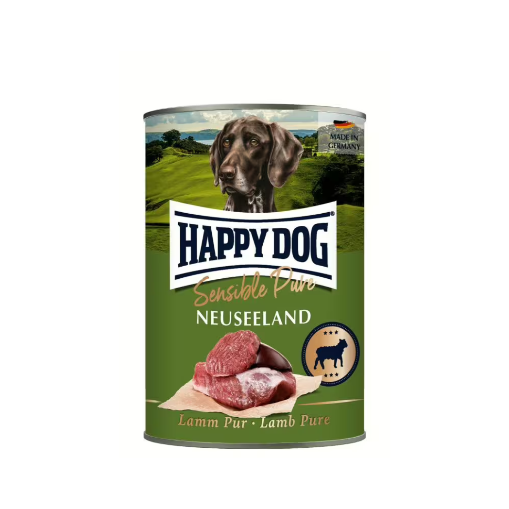Happy Dog - консервирана храна за кучета с агнешко месо - 6 броя х 400 гр. или 6 броя x 800 гр.