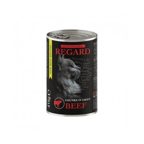 Regard - Консервирана храна за котки с говеждо - 6 броя х 415 гр.