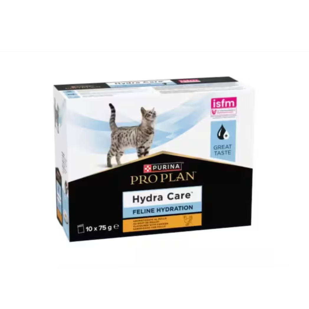 Purina Pro Plan Hydra Care - Паучове за котки за допълнителна хидратация с пиле - 10 броя в опаковка х 75 гр.