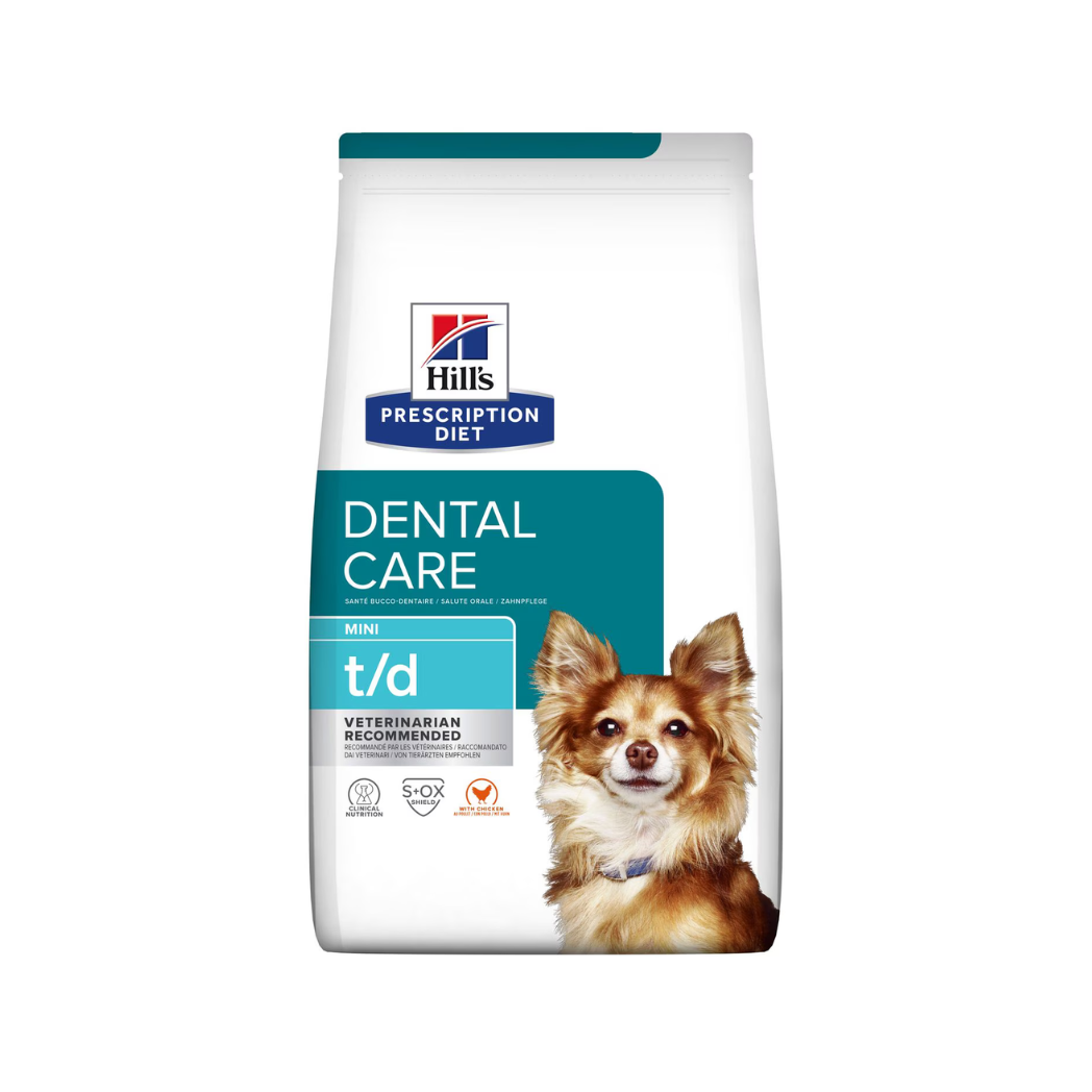 Hill's Prescription Diet t/d Dental Care Mini - Суха храна за кучета от дребни породи за дентална грижа с пиле - 3 кг.