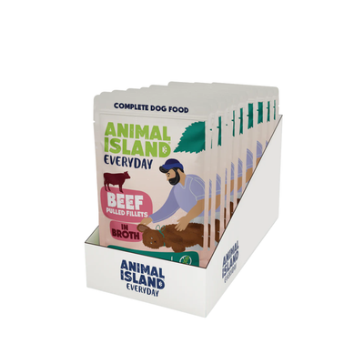 Animal Island - паучове за кучета с телешко в бульон - 6 броя x 150 гр.