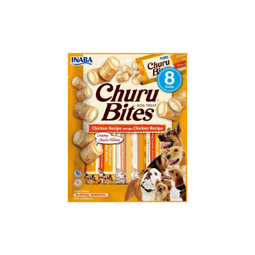 Inaba Churu Bites - Лакомство за кучета с пиле - 8 броя в опаковка
