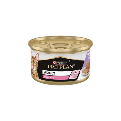 Purina Pro Plan Delicate - консервирана храна за котки с пуйка - 6 броя х 85 гр.