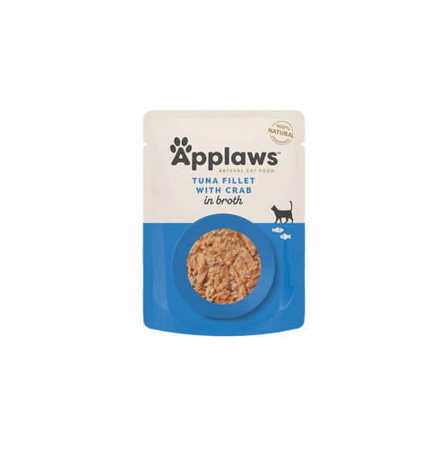 Applaws - пауч за котки с риба тон и раци в бульон - 6 броя х 70 гр.