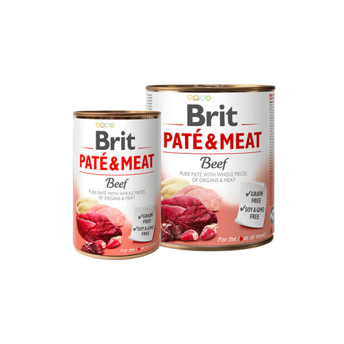 Brit PATÉ & MEAT - консервирана храна за кучета с прясно телешко месо - 6 броя х 400 гр. или 6 броя х 800 гр.