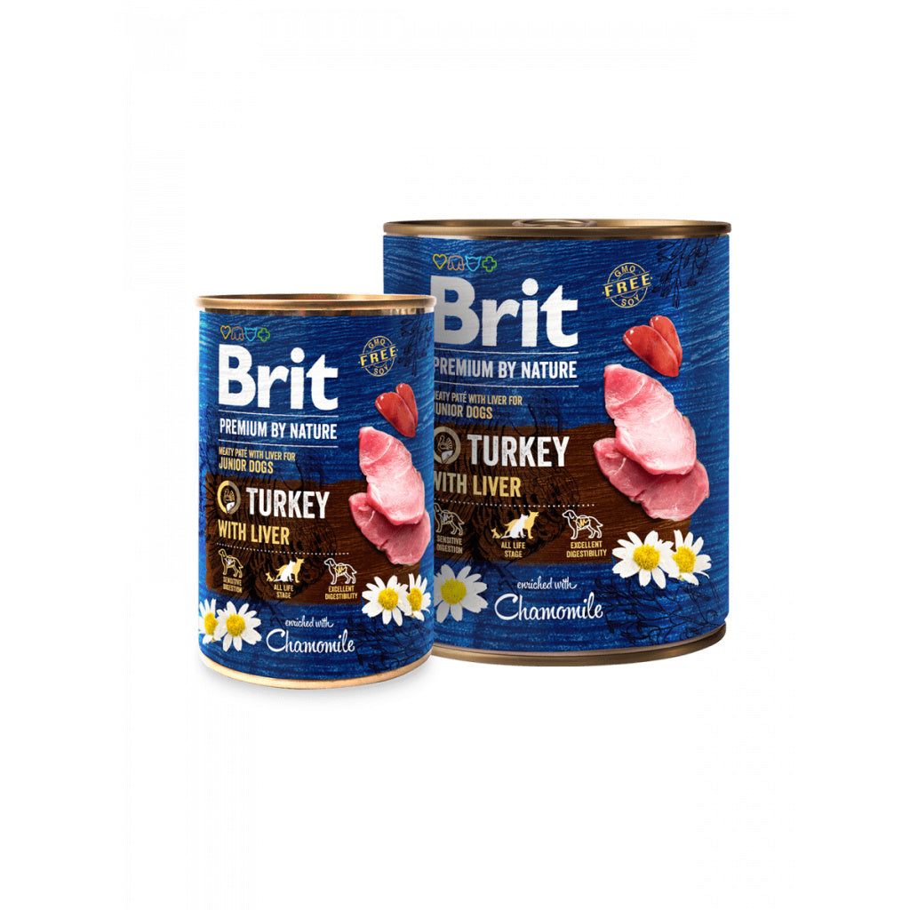 Brit Premium - консервирана храна за кучета с пуйка и черен дроб - 6 броя х 400 гр. или 6 броя х 800 гр.